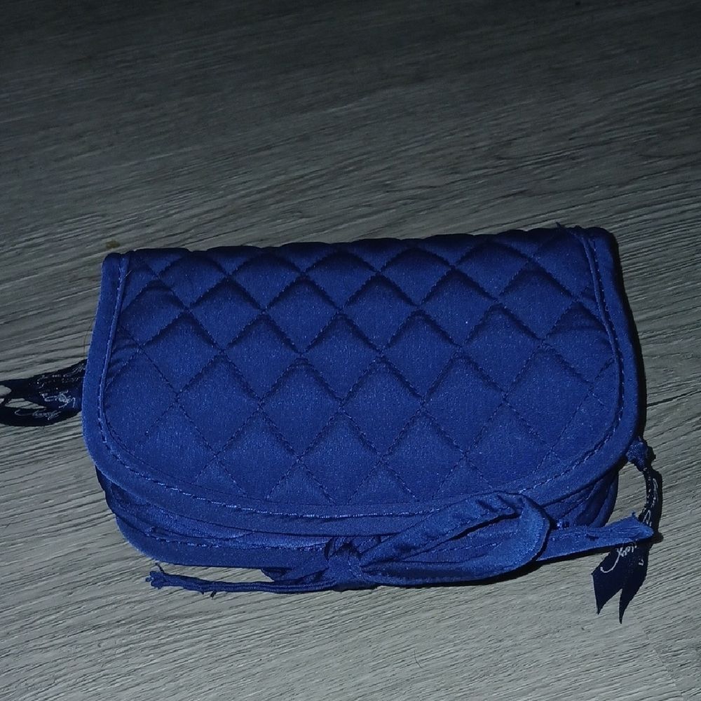 Vera Bradley Quilted Blue Women's Compact cosmetic bag travel organizer NWOT